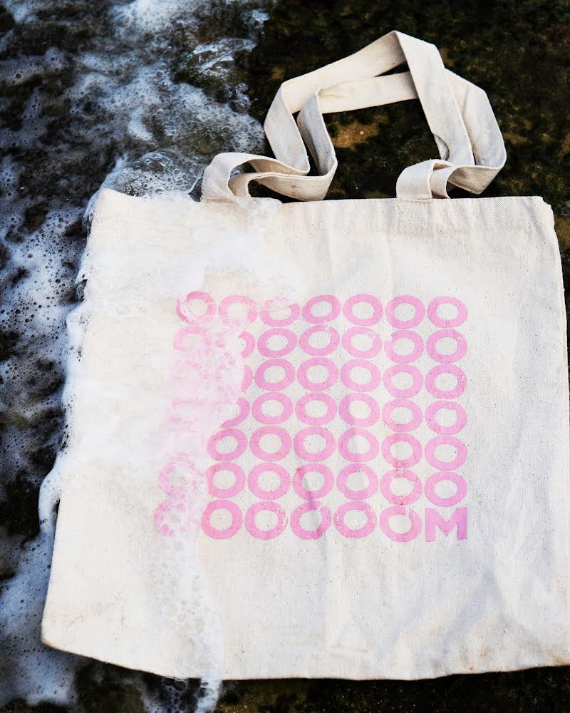 Recycled cotton canvas tote sustainable om graphic design by One Om