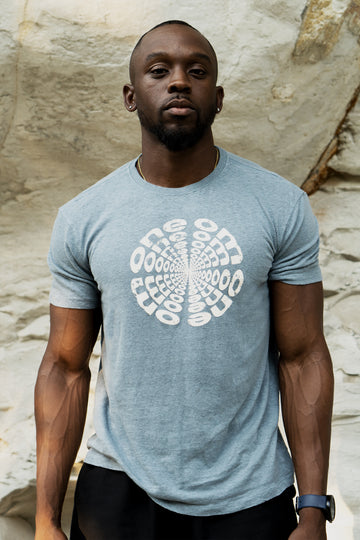 Organic cotton hemp men’s t-shirt sustainable One Om logo