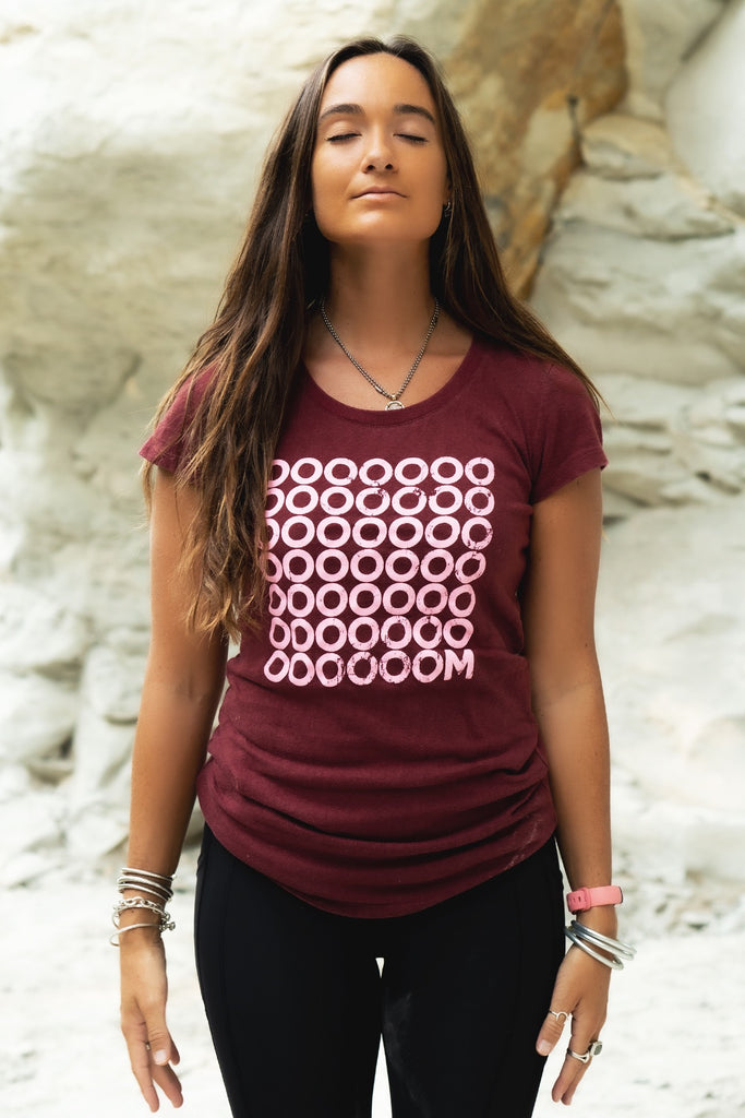 Women’s organic tshirt sustainable om graphic design by One Om