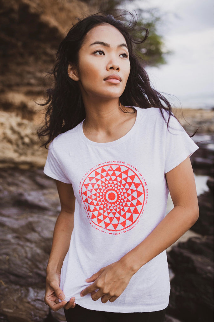 Women’s organic, sustainable, spiritual graphic tshirts with Mandala from One Om Yoga