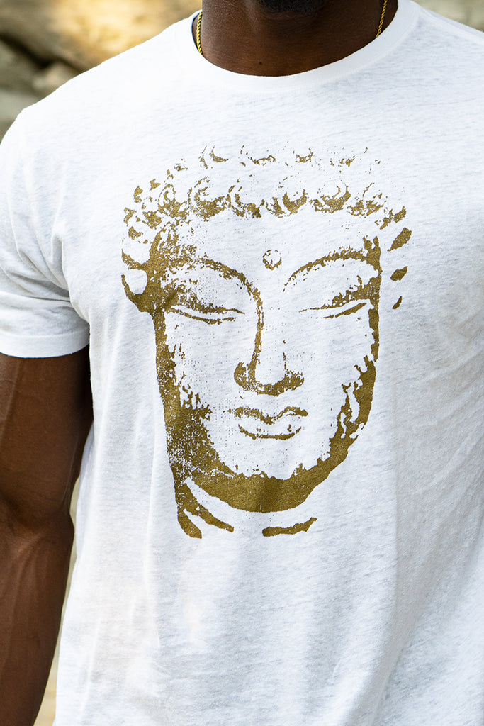 Men’s organic, sustainable, spiritual graphic tshirts with Buddha from One Om Yoga