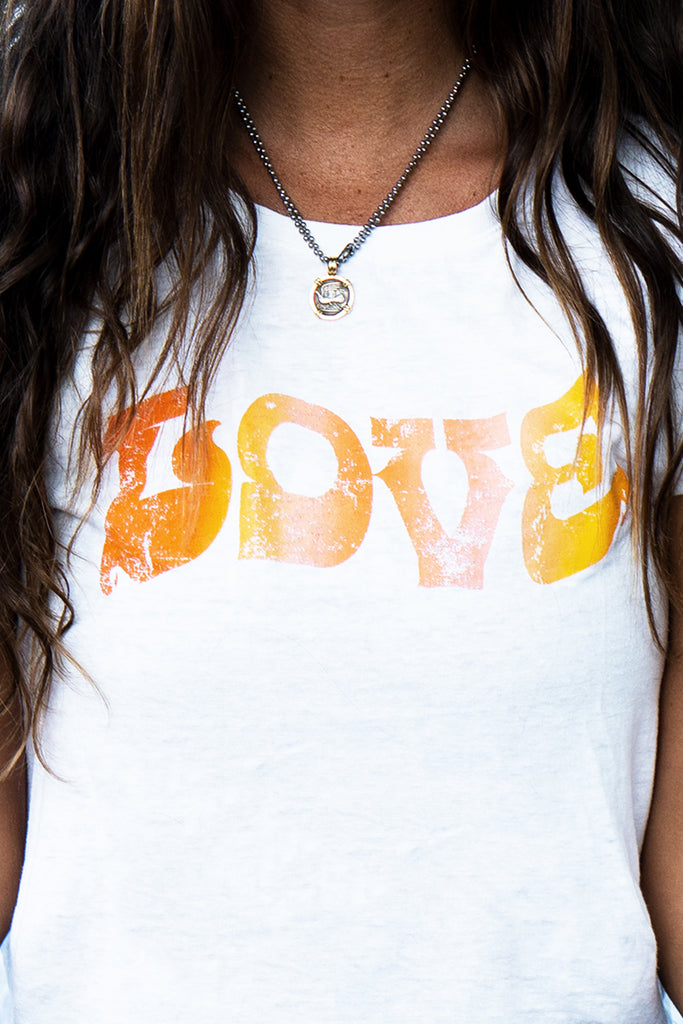 Women’s organic, sustainable, spiritual love graphic tshirt from One Om